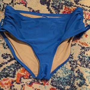 Women's Blue High-Waisted Swim Bottom